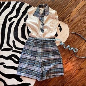 Vintage 1950s Plaid Playset